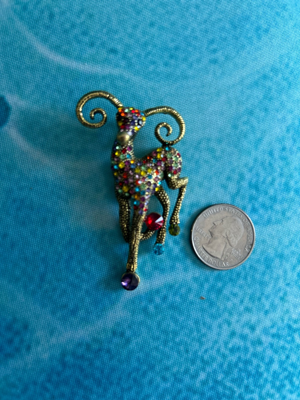Colorful Reindeer Brooch - Multicolor. Chr